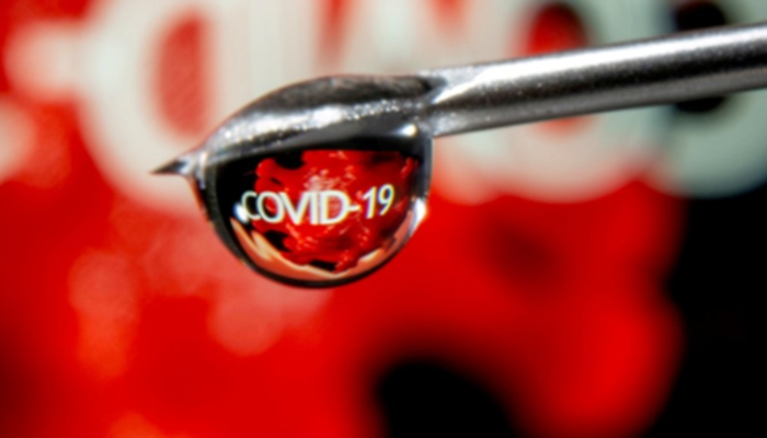 Covid 19 words in a drop of blood